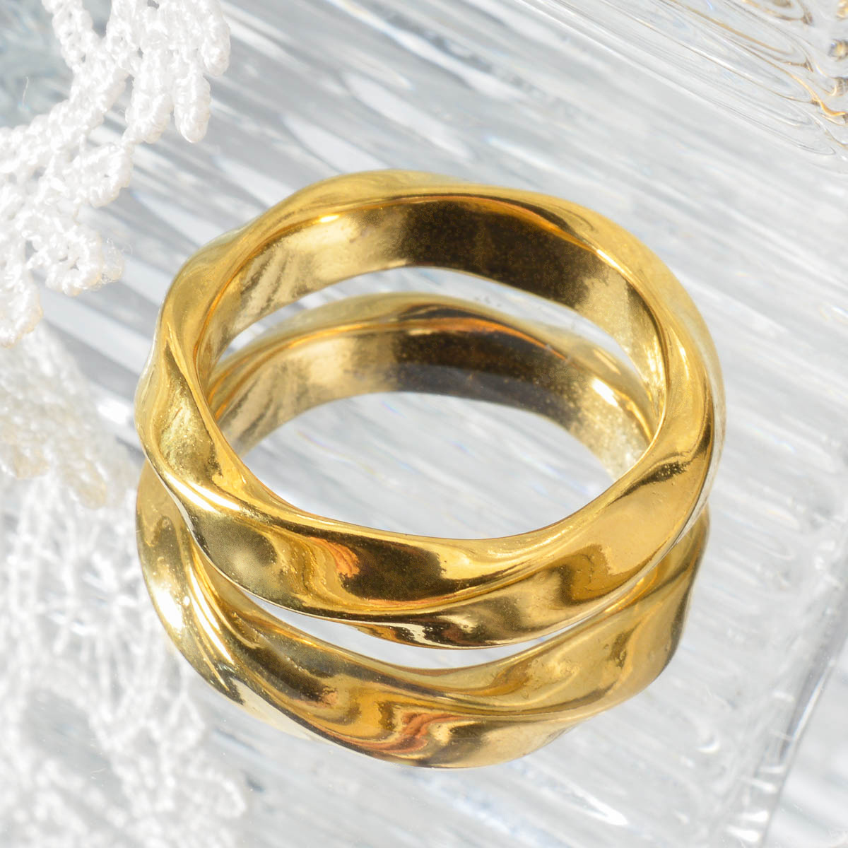 Women's Minimalist Spiral Filigree Stainless Steel Ring